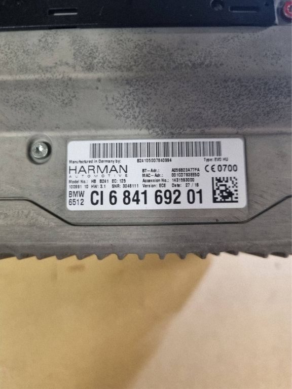 BMW 3 F30 F31 F35 NBT EVO HU magnetola / navigacija